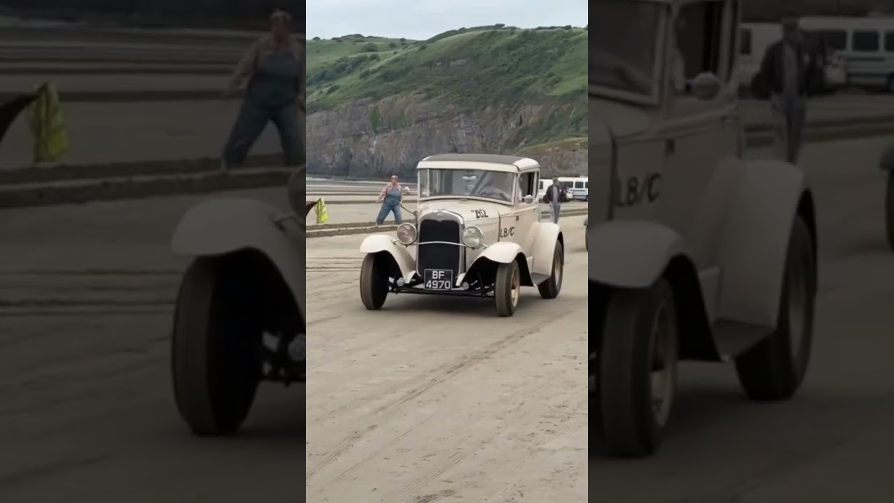 Vintage Hot Rods On Beach VHRA Pendine #automobile #classiccars #vintage
