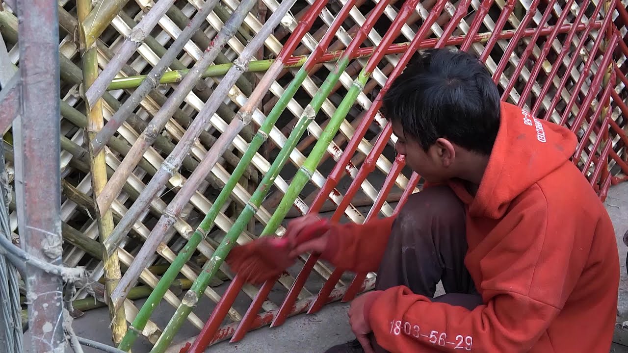 Making of Bamboo Artificial wall | Interior Decoration  | Factory Inside