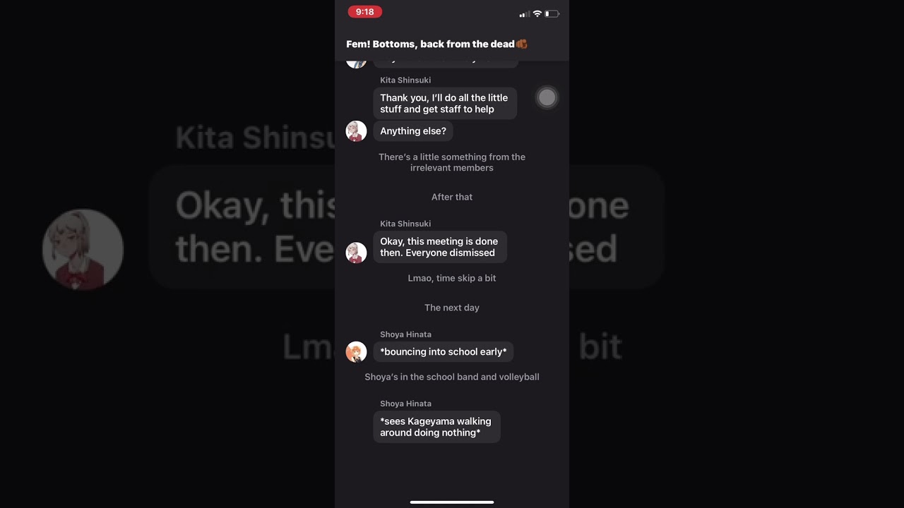 Fem!Bottoms AU (BACK FROM THE DEADDD) ||3/?? || Haikyuu Texting Stories