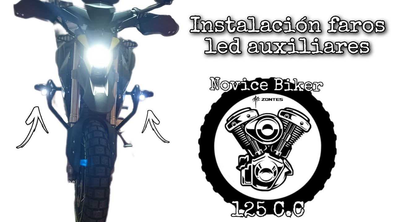 Instalación de unos focos led auxiliares en una zontes U1 125.