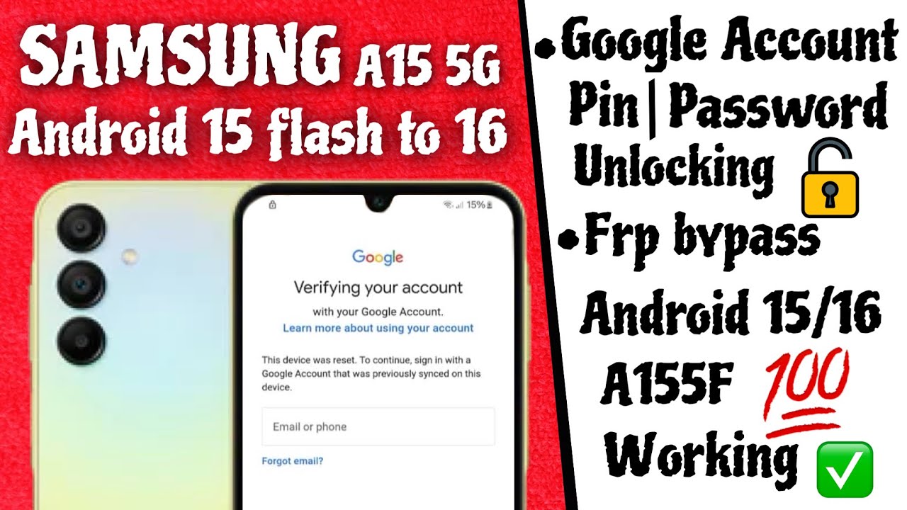 Samsung Frp Bypass 2026-Android 15 flash to Android 16 | How to unlock Google account Samsung A15 5G