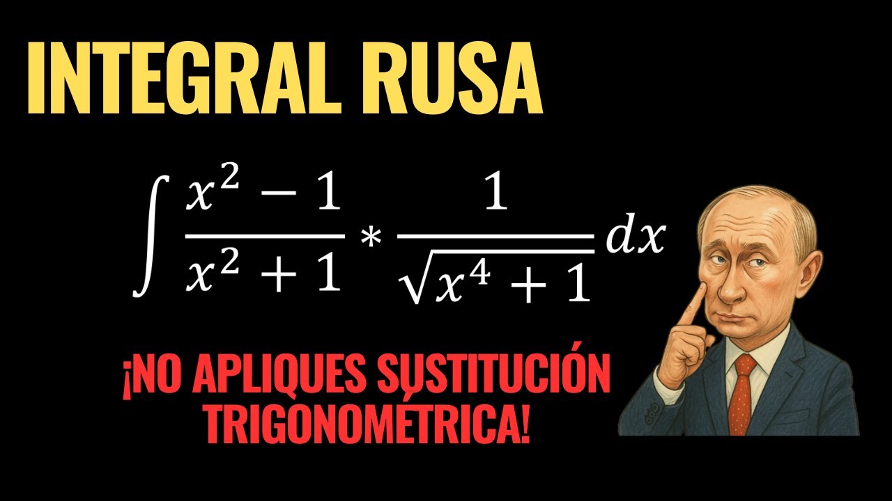 Una integral RUSA con una resolución muy ELEGANTE 🍷🧐,  ∫{[(𝑥^2−1)/(𝑥^2+1)]∗1/√(𝑥^4+1) }𝑑𝑥 | SPIVAK