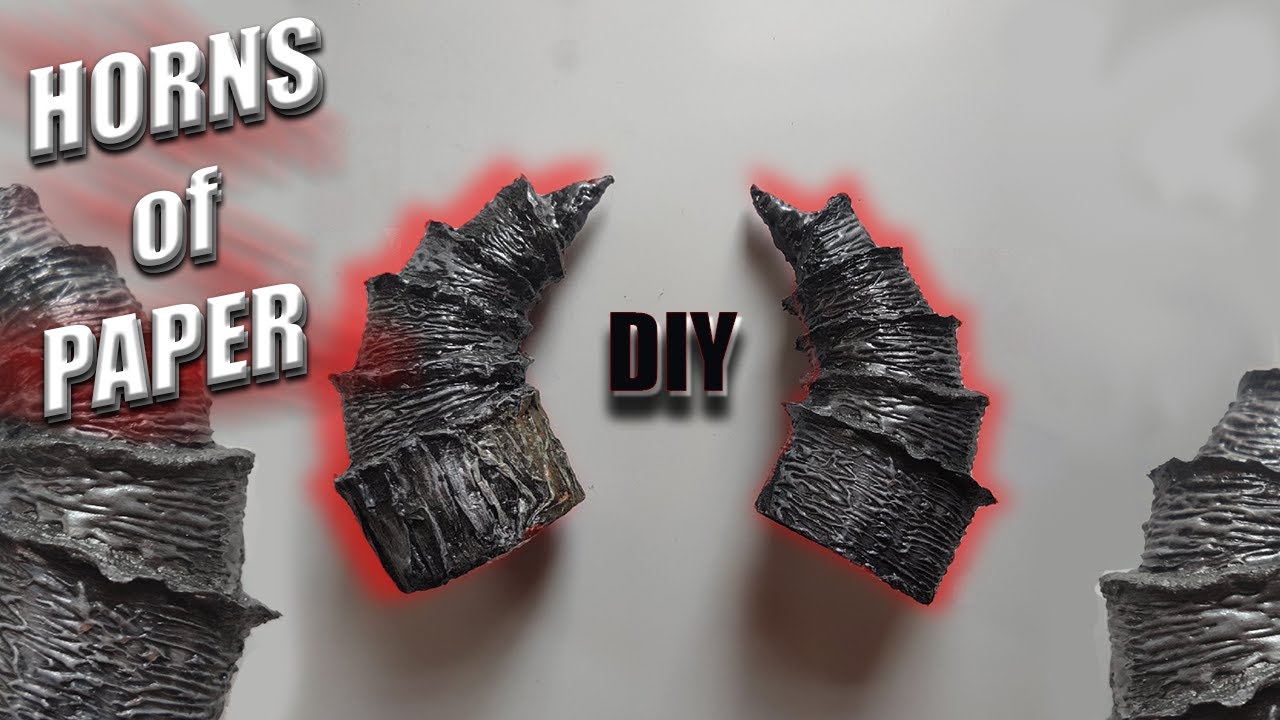 DIY make paper  horns tutorial for Halloween EASY tech. DEMON/DEVIL horns