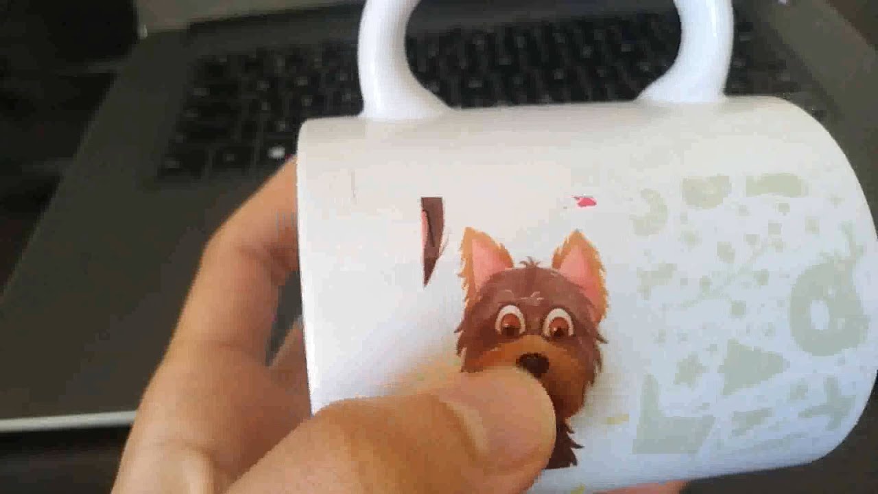Caneca cinza saindo vermelha, roxa, impressão cor diferente sublimação