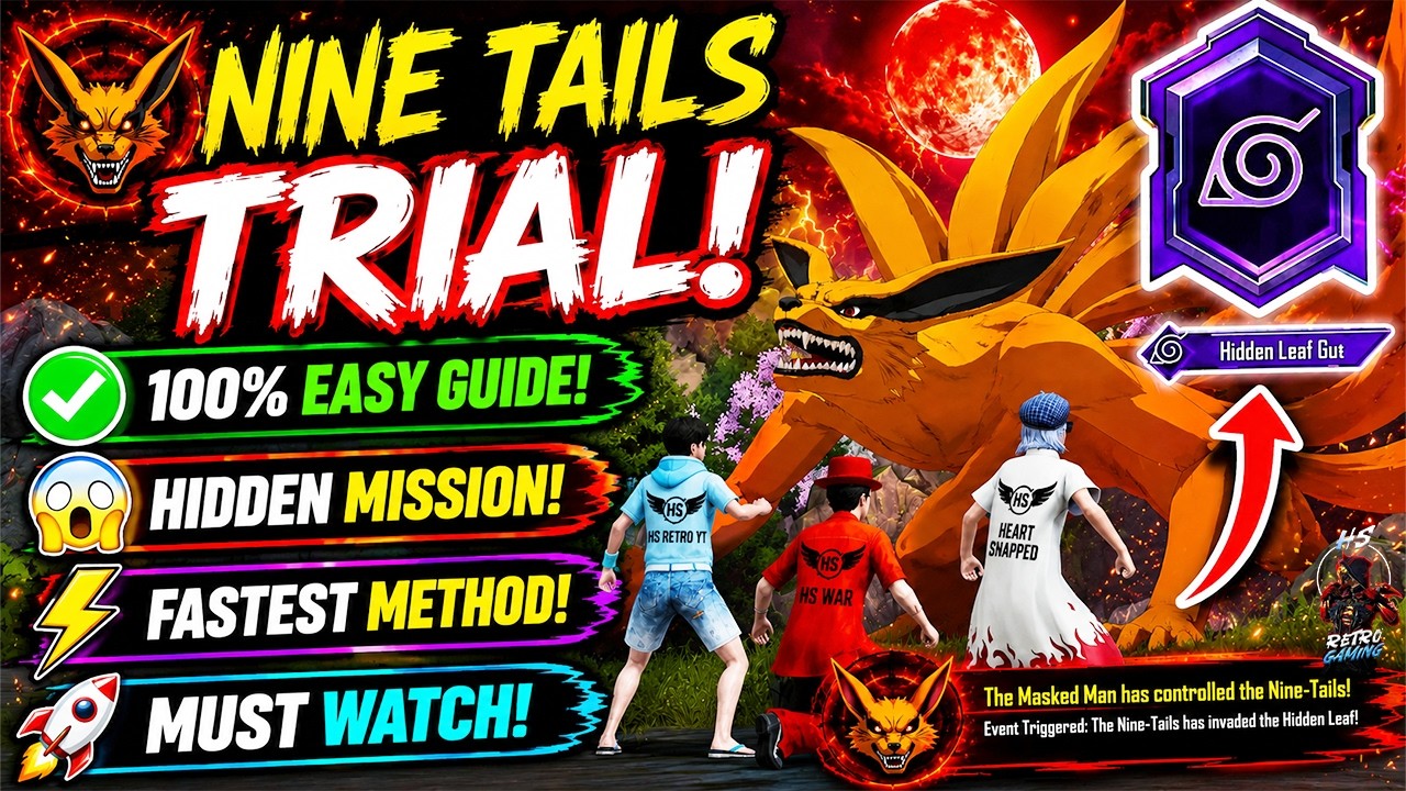 HIDDEN NINE TAILS TRIAL ACHIEVEMENT | Hidden Leaf Guardian Achievement | PUBG MOBILE 4.5 Naruto