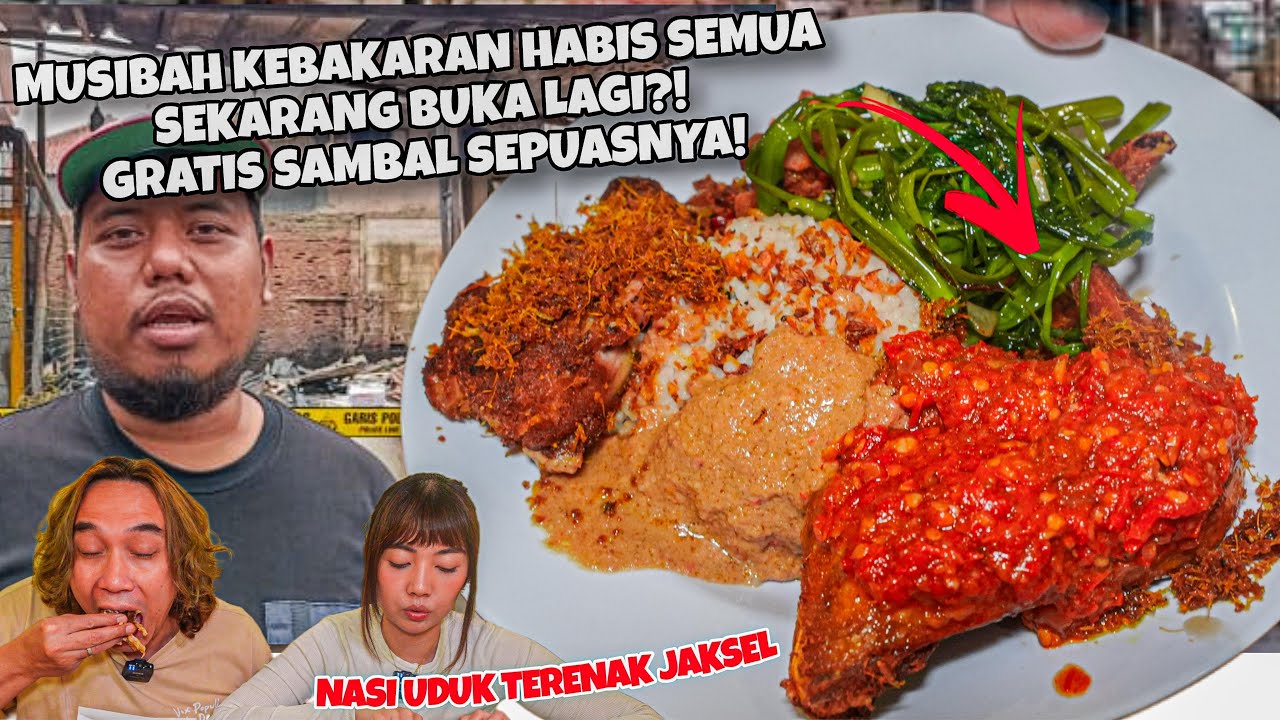 NASI UDUK TERENAK GRATIS SAMBAL SEPUASNYA YANG KEMARIN KEBAKARAN TOTAL SEKARANG BUKA LAGI?!