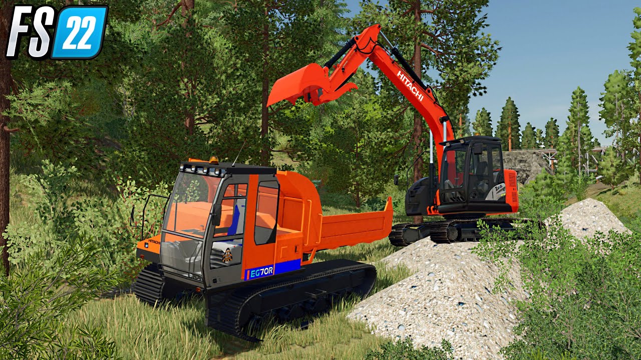 SILVERUN FOREST CONSTRUCTIONS #19 🚧 WORK WITH THE HITACHI 135US 🚧 FARMING SIMULATOR 22