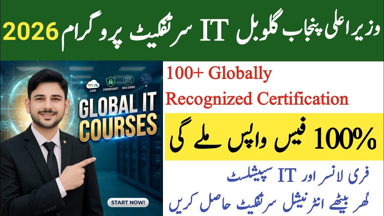 CM Punjab Global IT Certifications Program 2026 | Free IT Certifications in Pakistan | Apply Online