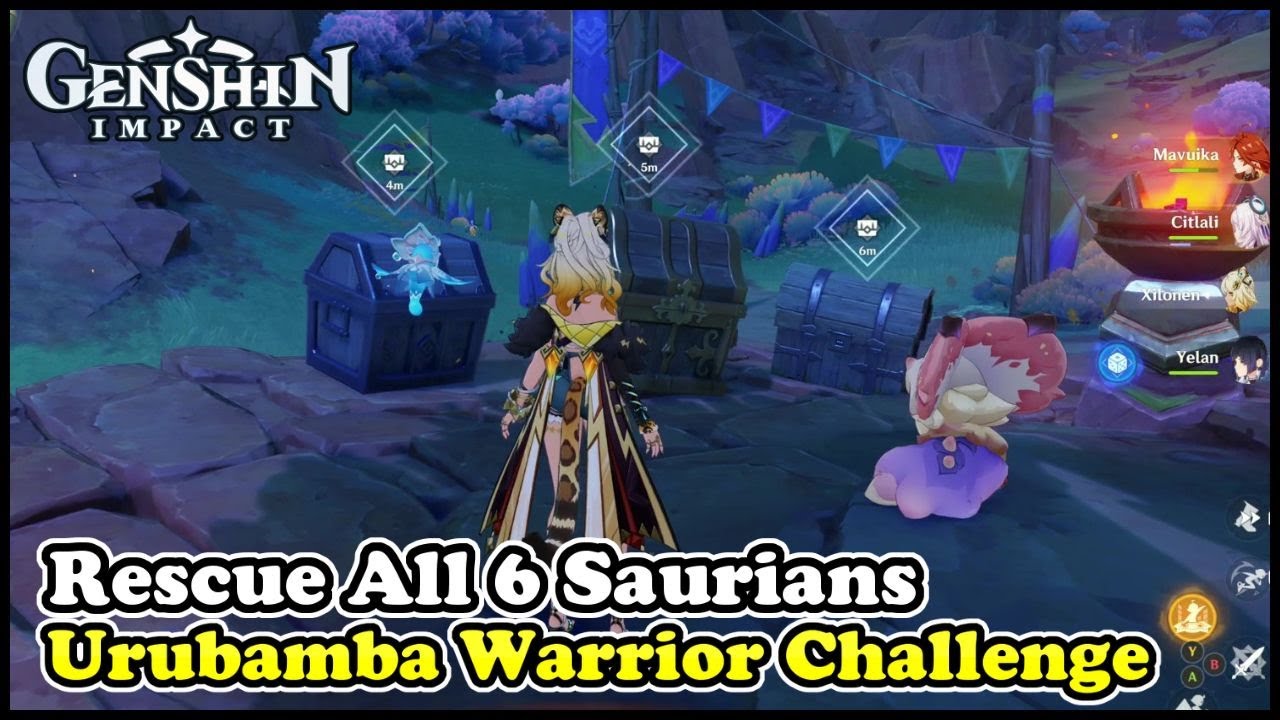 Urubamba Warrior Challenge Rescue All 6 Saurians Genshin Impact 5.5