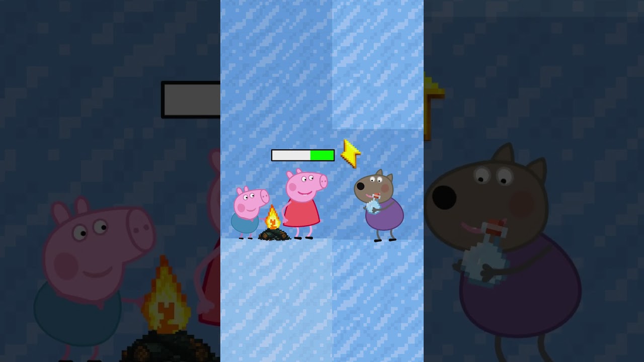 Peppa and Candy Cat in the Ultimate Treasure Digging Challenge! #shortvideo #peppapig  #minecraft