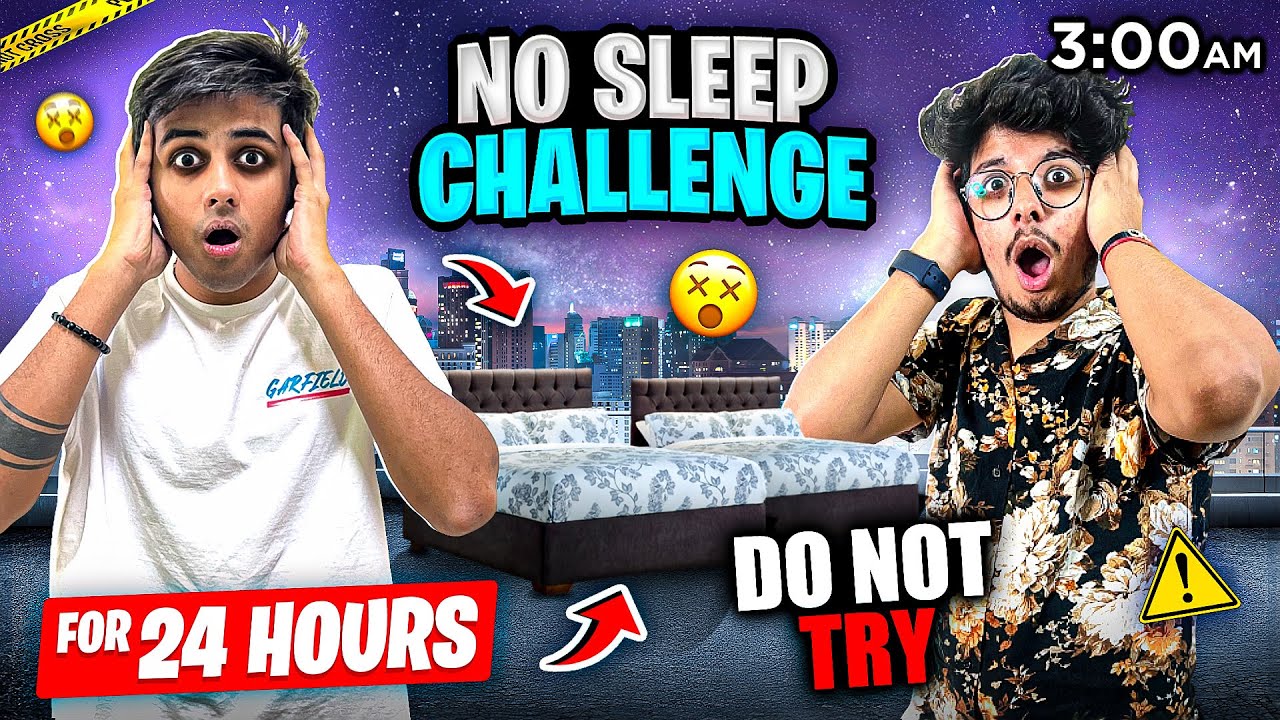 No Sleeping Challenge 💤 For 24 Hours⏰ Challenge With 9 Year Kid👶 | Bhai Vs Bhen - Mann Vlogs