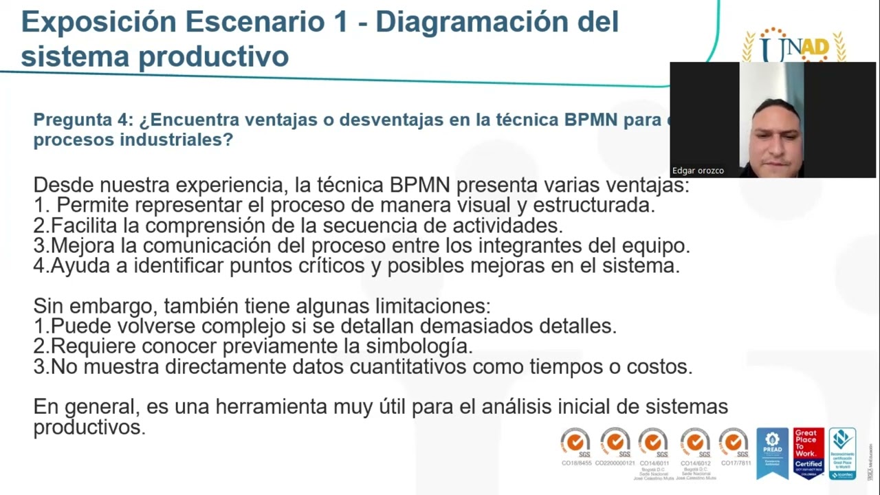 Exposición Escenario 1   Diagramación del sistema productivo