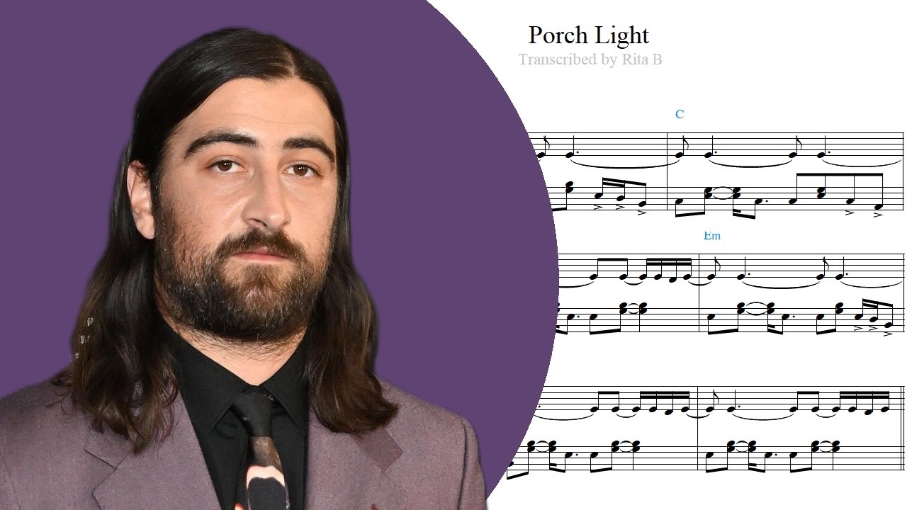 Noah Kahan — Porch Light — Piano Sheet Music