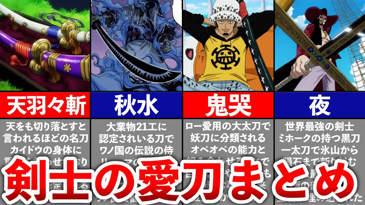 【ワンピース】剣士達の愛刀まとめ