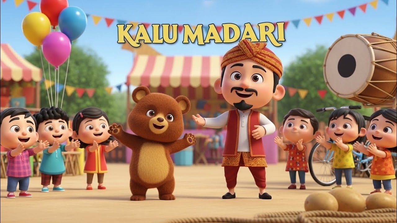 کالو مداری اور اس کا بھالو 🐻 | Funny Kids Poem in Urdu