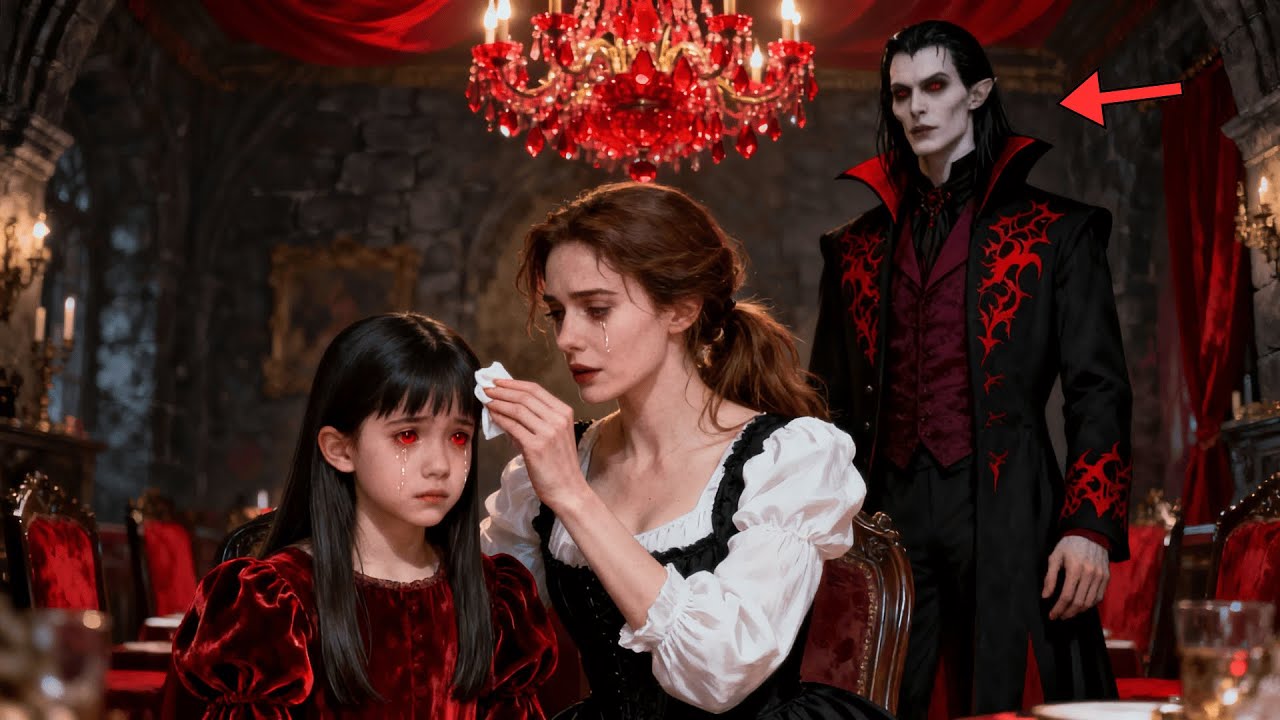 La camarera vio a todos ignorar a la hija llorando del Rey Vampiro… hasta que secó sus lágrimas