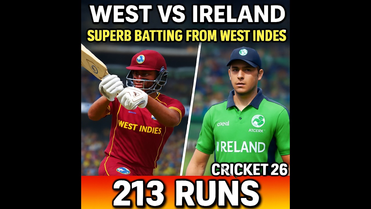 “West Indies Dominate Ireland Explosive 213 Runs in Cricket 26 Gameplay!” #cricket26 #cricket