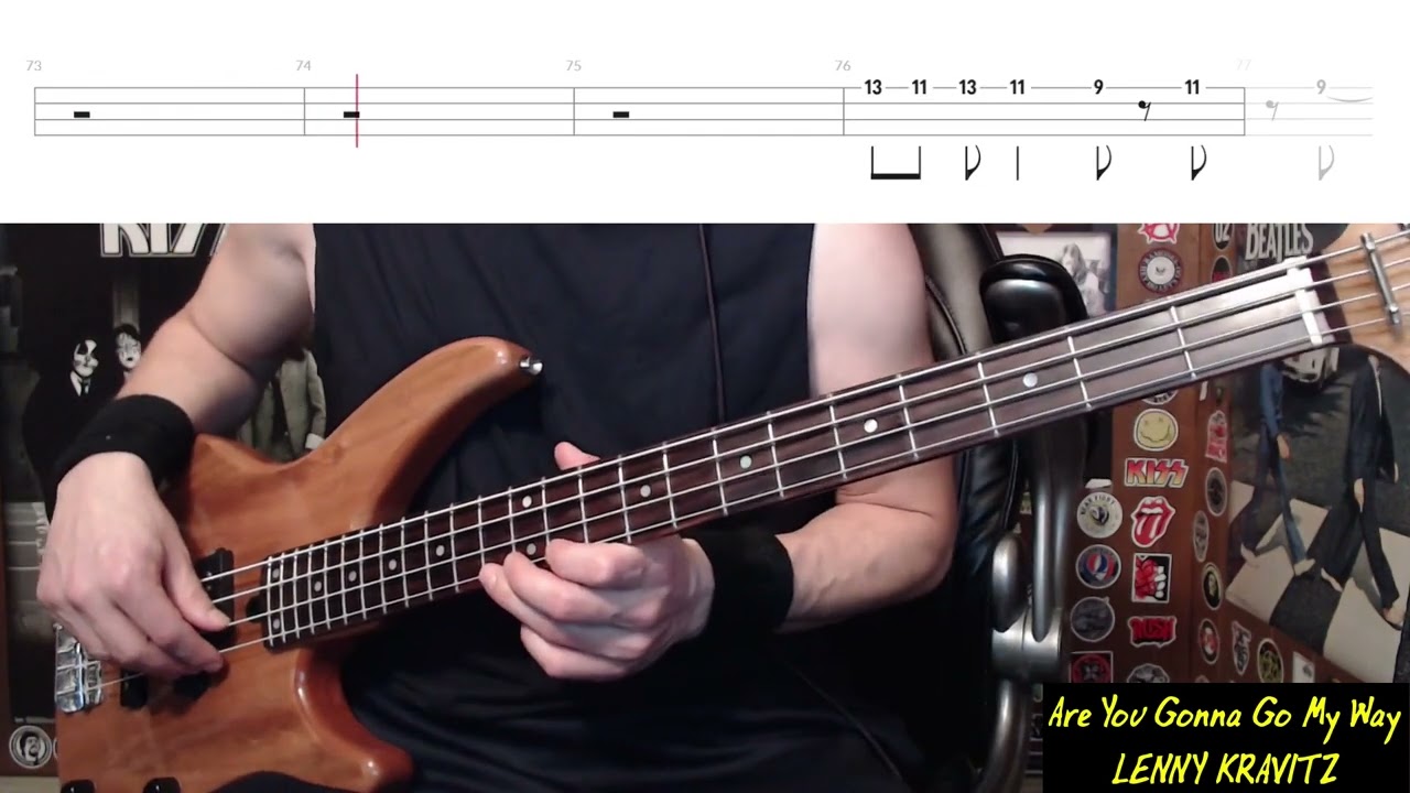 Are You Gonna Go My Way by Lenny Kravitz - Bass Cover with Tabs Play-Along