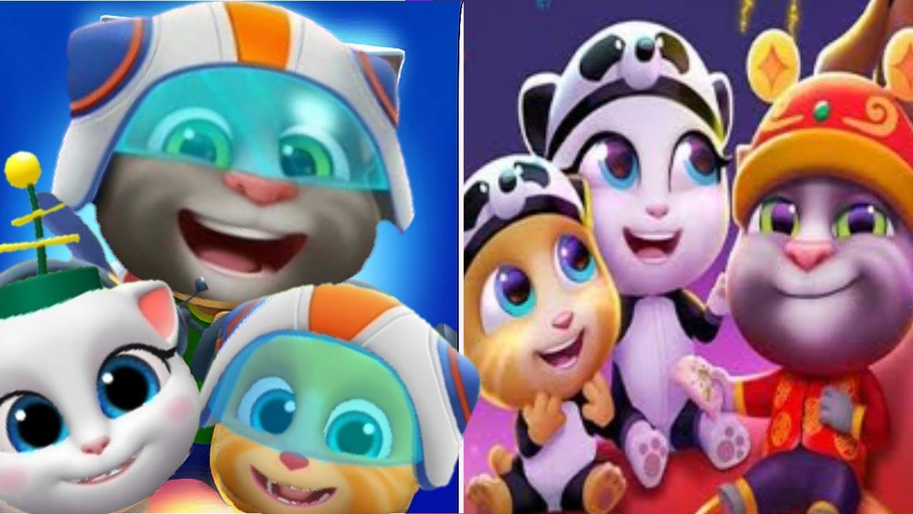 My Talking Tom Friends Chinese vs My Talking Tom Friends Space update Gameplay Android ios