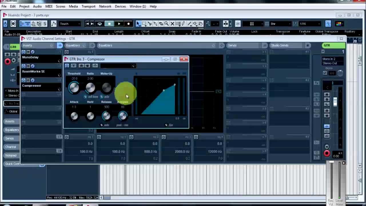 Como insertar efeitos  via send e inset no Cubase e Nuendo