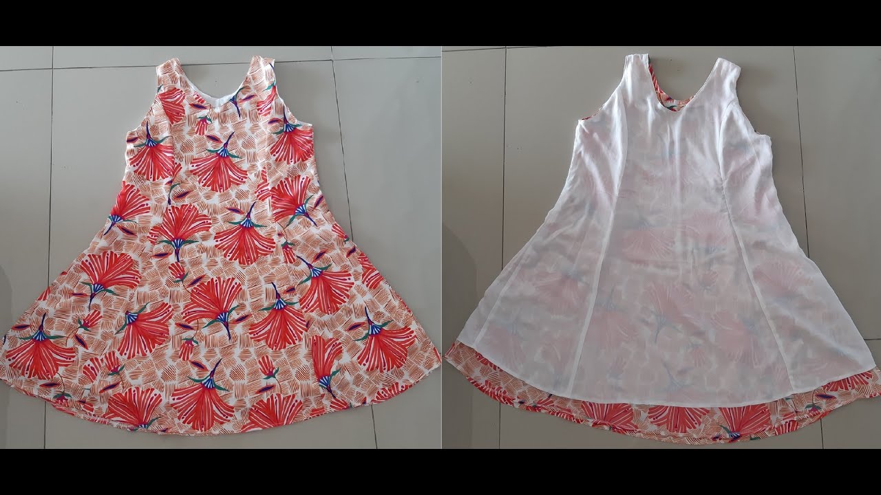 Diy - Costura e acabamento de vestido evasê com recorte forrado - aula 234