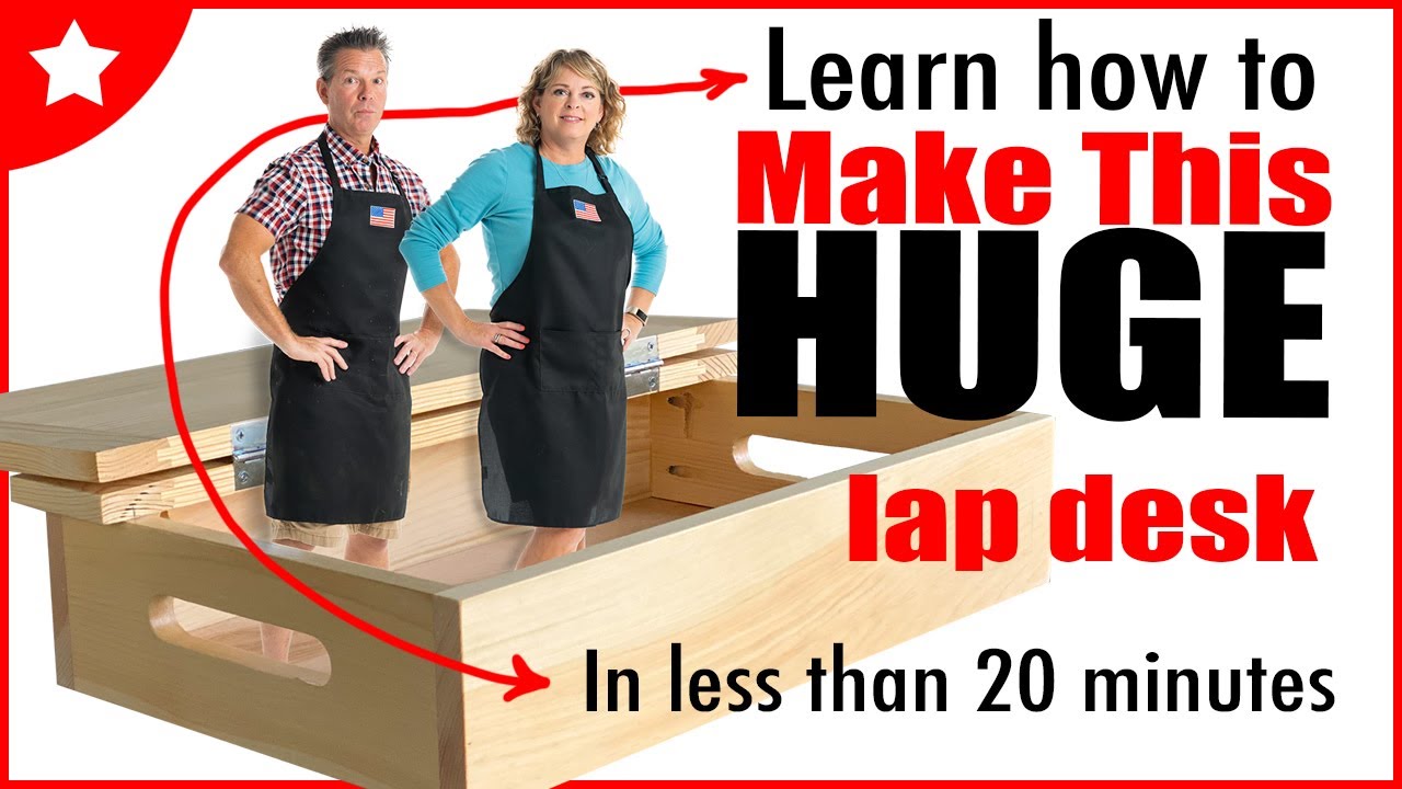 Learn How To make this DIY Lap Desk / Serving Tray Woodworking Project in less than 20 minutes!