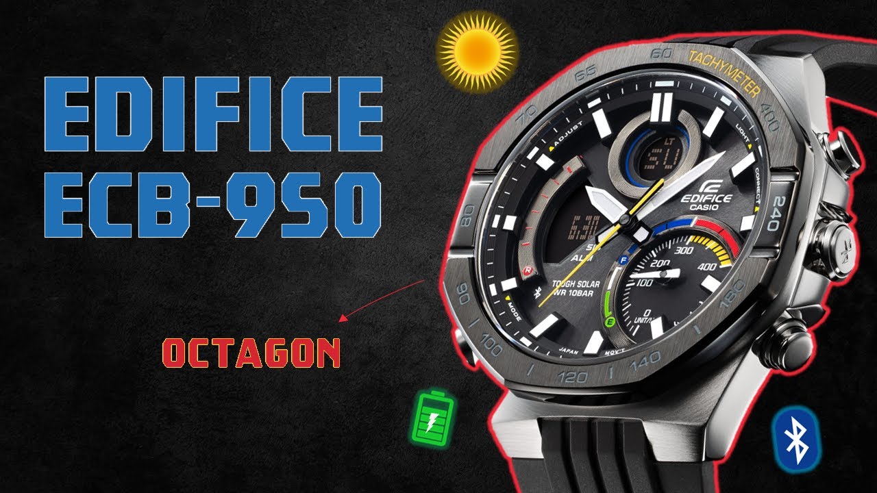 Casio Edifice ECB-950 — почти как G-Shock. Много функций, один октагон