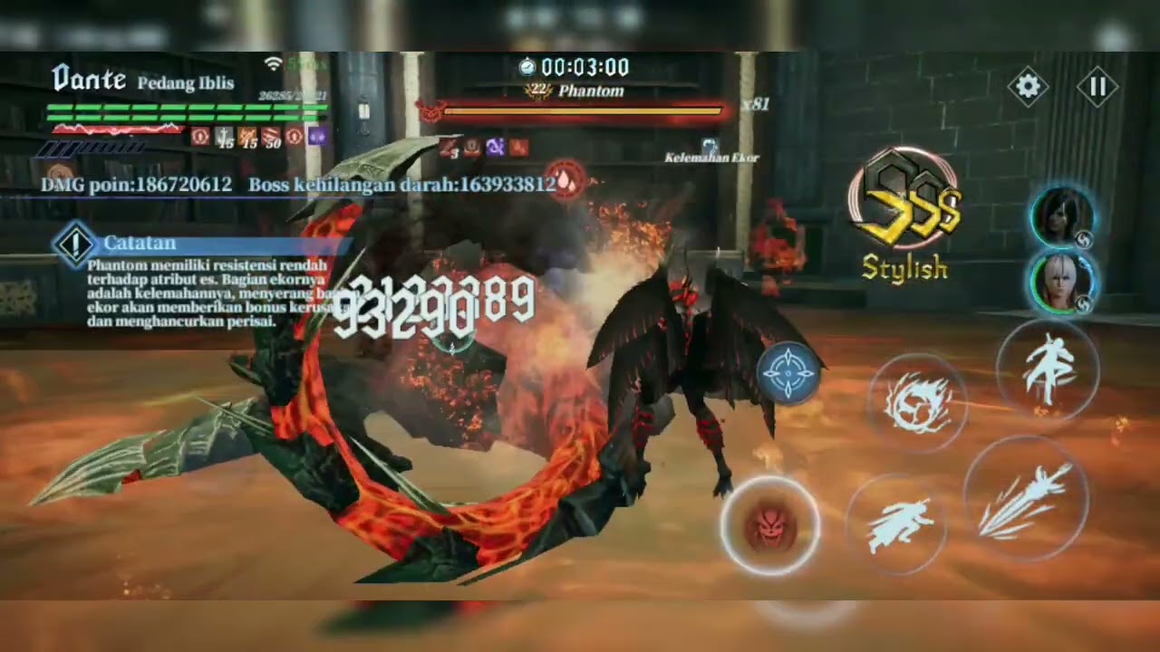 Take down phantom with DANTE DEVIL SWORD Bonus 20% Boss Hunt HAH S Devil May Cry Peak Of Combat