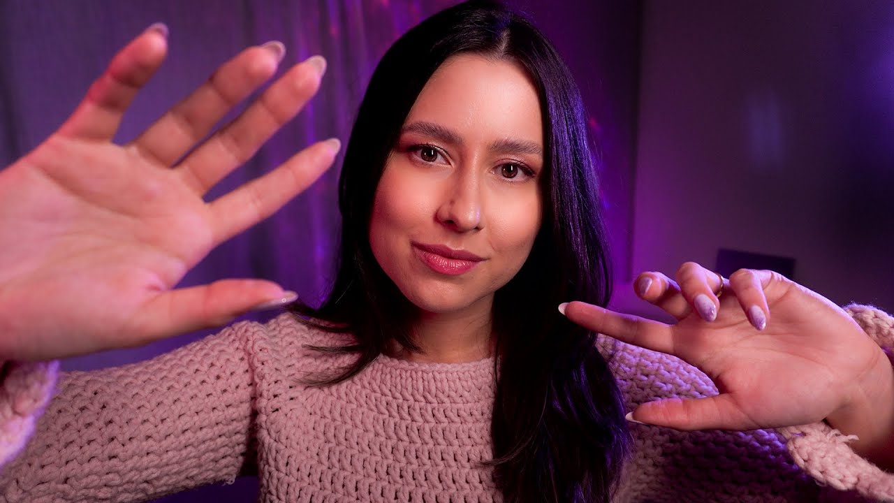 ASMR Hand movements for a cozy sleep night 😴🌧 mouth sounds, lightsaber, personal attention