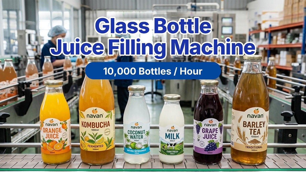 10000BPH Juice Glass Bottle Filling Line | 24-24-8 Juice Filling Machine