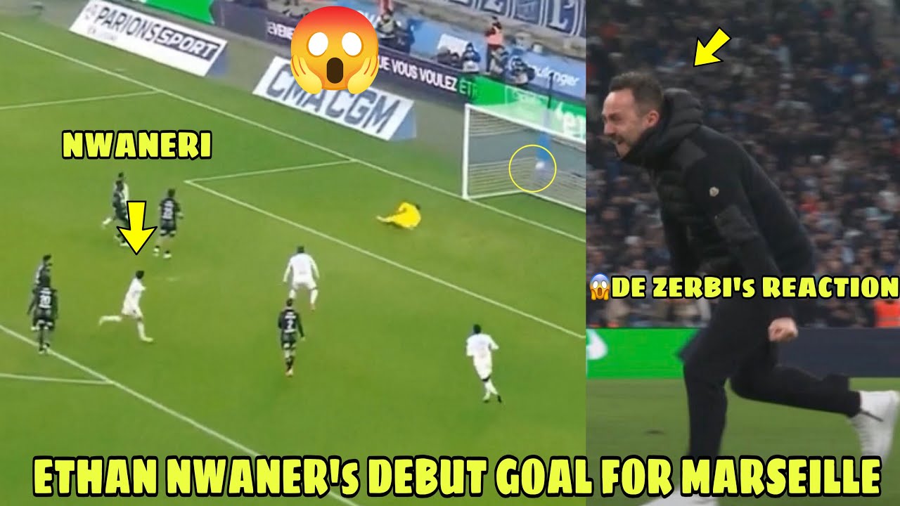 Nwaneri Debut Goal For Marseille Vs RC Lens | De Zerbi’s Insane Reaction 😱