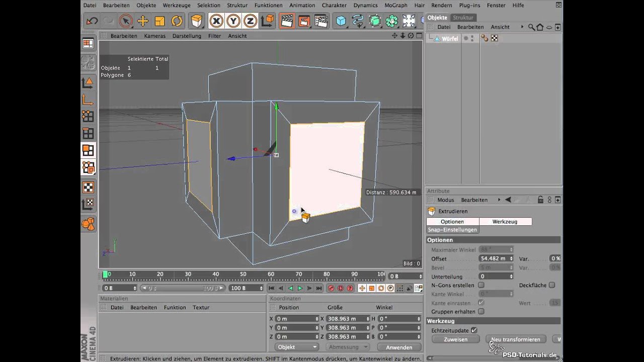 CINEMA 4D Tutorial: Polygonstruktur - Extrudieren || Teil 02