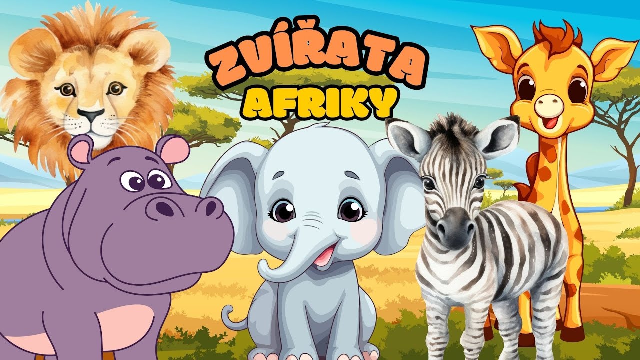 🦁 ZVÍŘATA AFRIKY 🐘 Zábavné vzdělávací video o zvířatech pro děti | Lev, slon, žirafa a další 😉