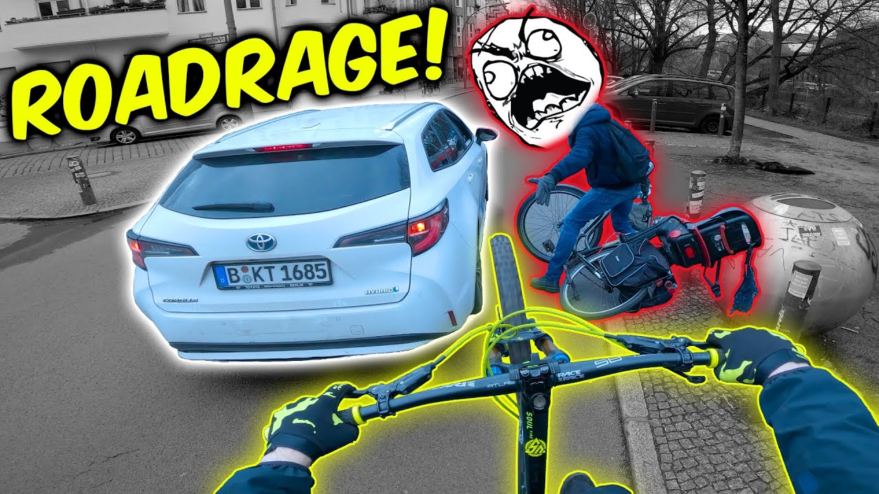 Radfahrer ANGEFAHREN! Roadrage beim Urban Freeride Street-Tour Berlin