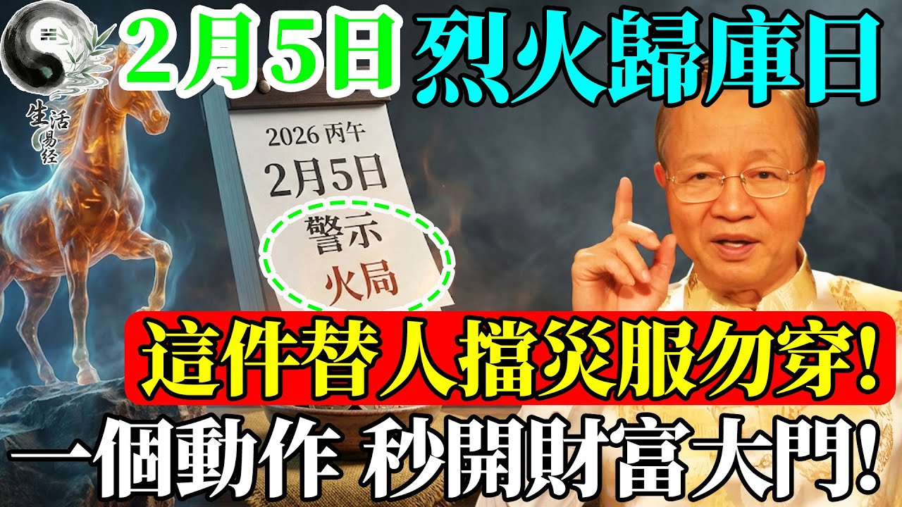 立春後還在穿紅招財？2月5日是「寅午戌三合火局」，誰穿誰擋災，神仙都救不了你！#易經智慧 #易經 #曾仕強 #國學 #國學智慧 #正能量 #風水 #人生哲理 #人生感悟 #因果