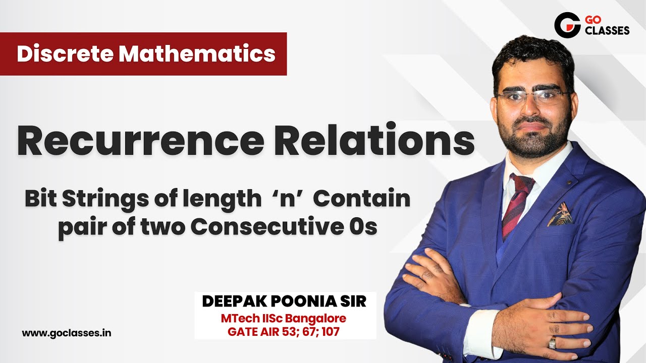 GATE CSE 2015 | Recurrence Relation for Bit strings Containing Pair of Consecutive 0s |Deepak Poonia