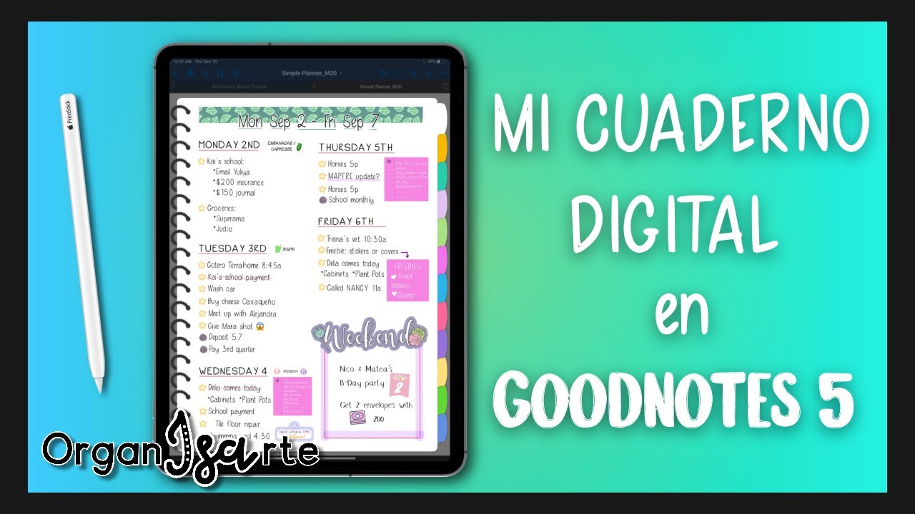 Cómo usar un CUADERNO DIGITAL en GoodNotes 5 | PRINTSTICK