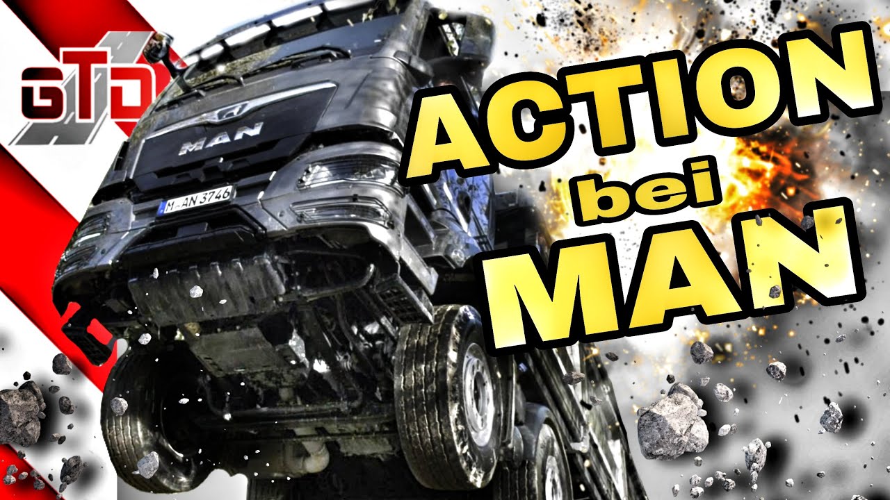 Action im Kieswerk mit dem neuen MAN Kipper