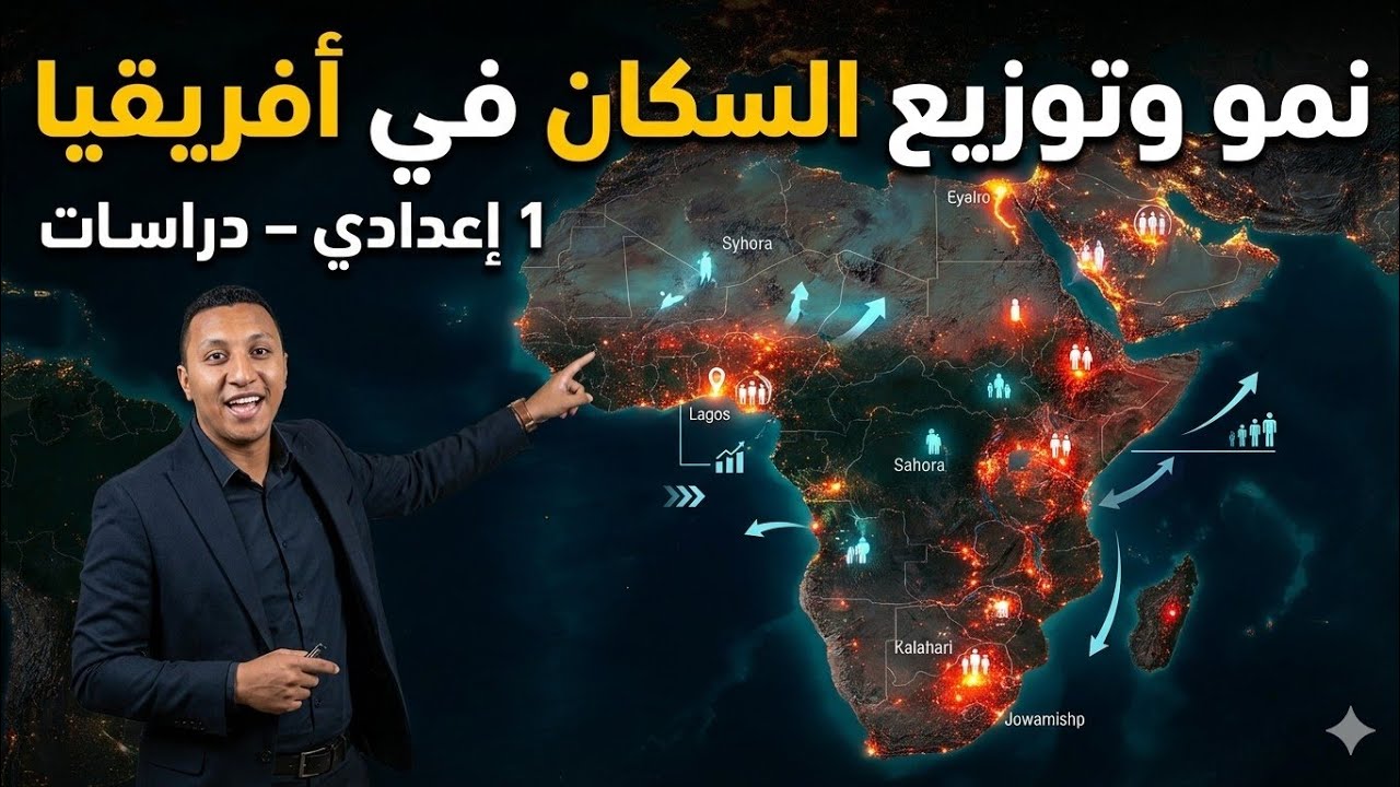 درس نمو وتوزيع السكان في قارة أفريقيا ..أولي إعدادي