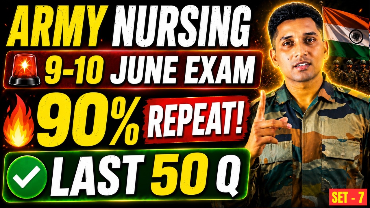 Army Nursing Assistant PYQ Series 2026 🔥 Army NA Previous Year Question Paper Solution