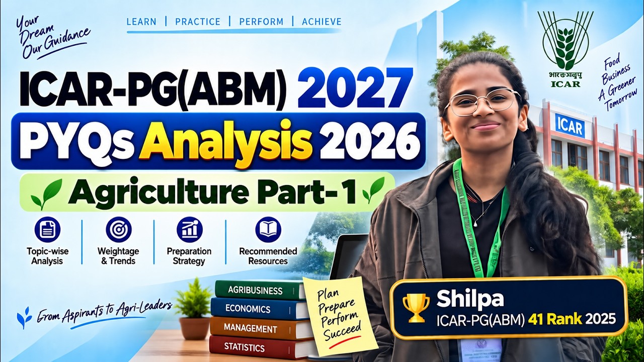 ICAR PG ABM 2026 Question Paper Analysis &ndash; Part 1 | Agriculture Questions | 4th July 2026 Slot 1