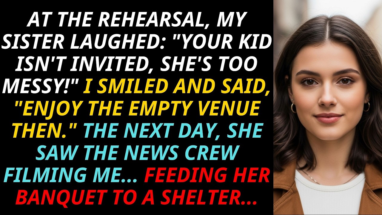 My Sister Laughed “Your Kid Isn’t Invited!”—The Next Day, News Filmed Me Donating Her Whole Banquet
