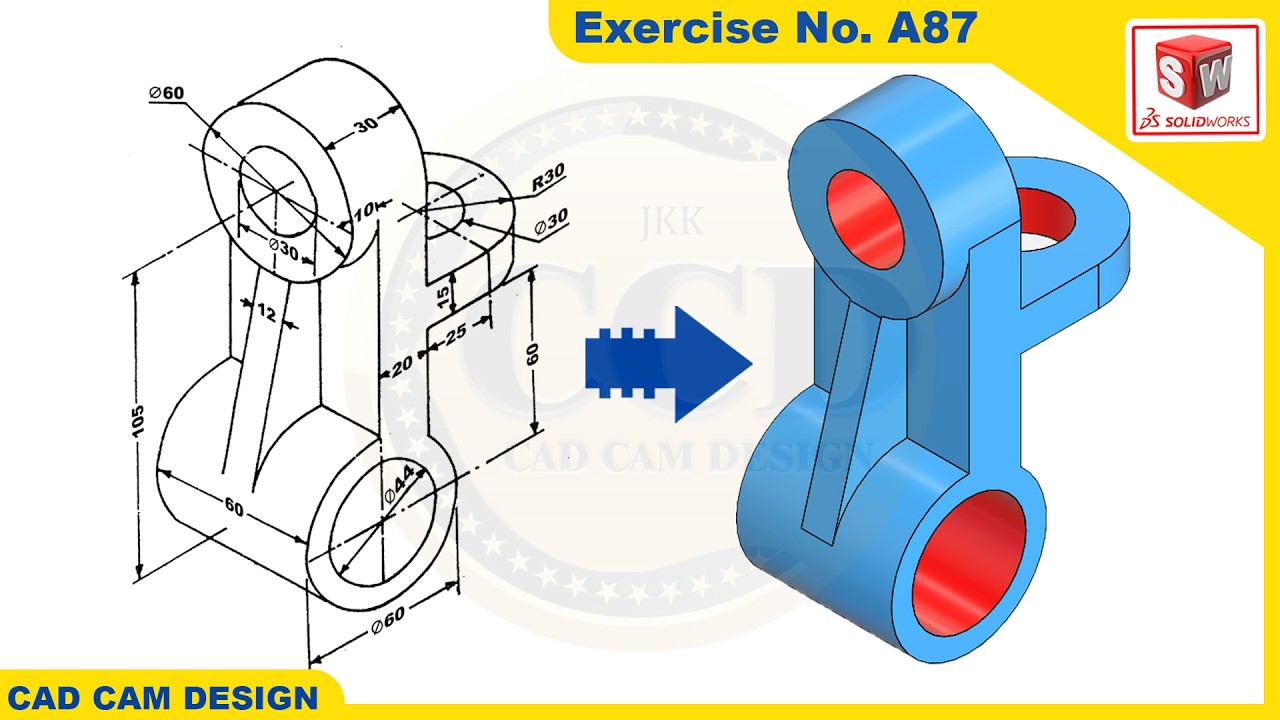SolidWorks Tutorial for beginners Exercise A87