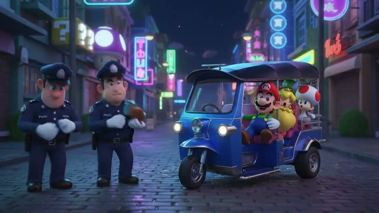Mario in Thailand 🛺🍄 | Tuk Tuk Drift Race | Funny Cinematic Animation