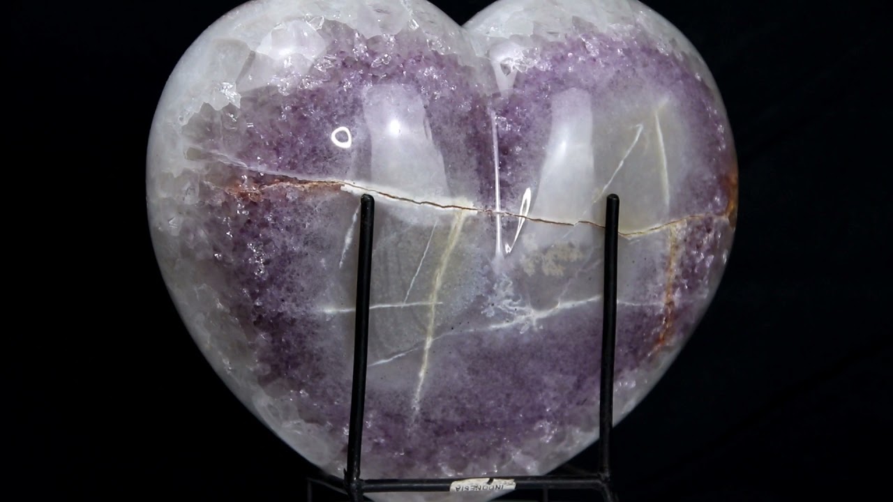 Druzy Agate and Amethyst Heart for Display
