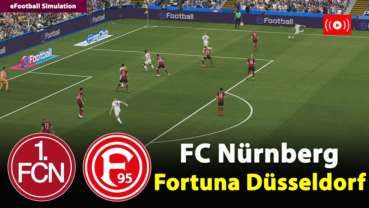 🔴FC Nürnberg gegen Fortuna Düsseldorf | Bundesliga 2 2025/26 | eFootball PES21 Simulation