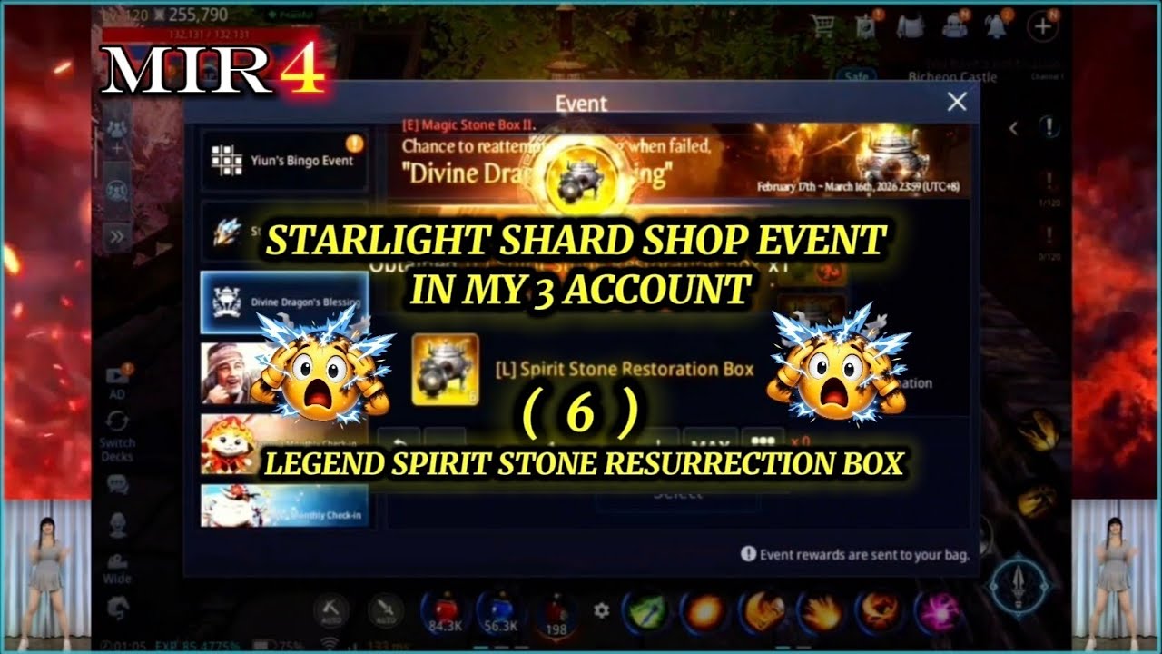 MIR4 . STARLIGHT SHARD SHOP EVENT NI MY 3 ACCOUNT 👌. 6 LEGEND SPIRIT STONE RESTORATION BOX 😱😱😱