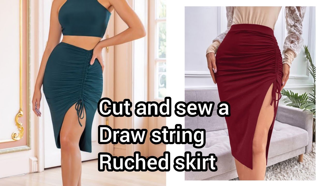 How to Cut and Sew a ruched skirt (draw string)