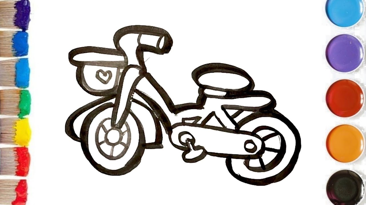 🎨 Aprenda a pintar Bicicleta 🚲 | Desenho e colorir para crianças e pré-escola