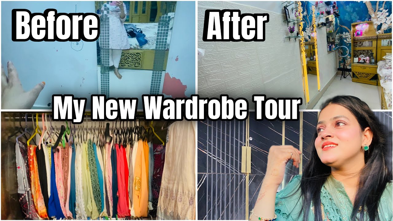 My New Wardrobe Tour || Wall makeover by Me || Diamond Farhan ||